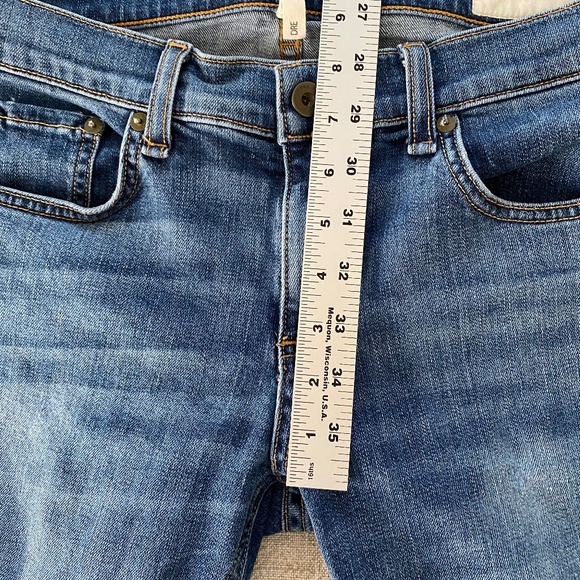 Rag & Bone Dre Raw Hem Mid-Rise Skinny Boyfriend Jeans in Coopers Blue - Size 28 - Picture 5 of 12
